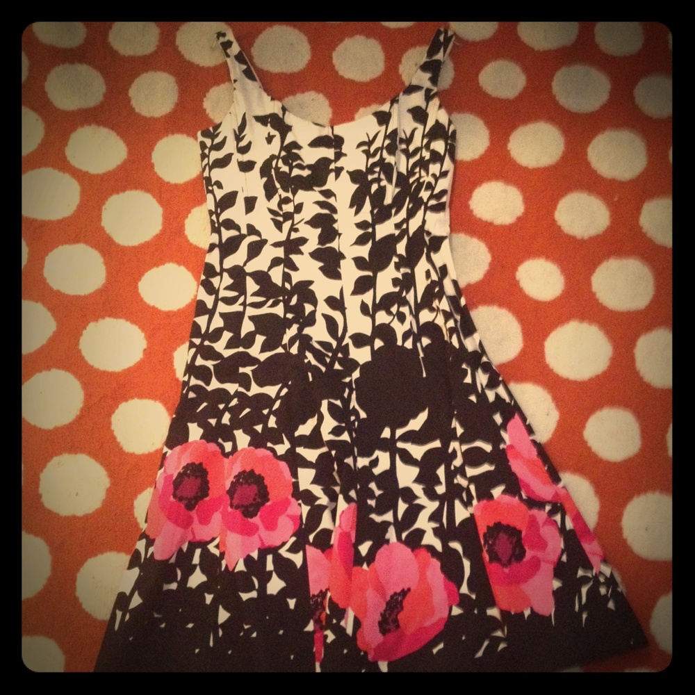Nine West Black and Pink Floral Dress